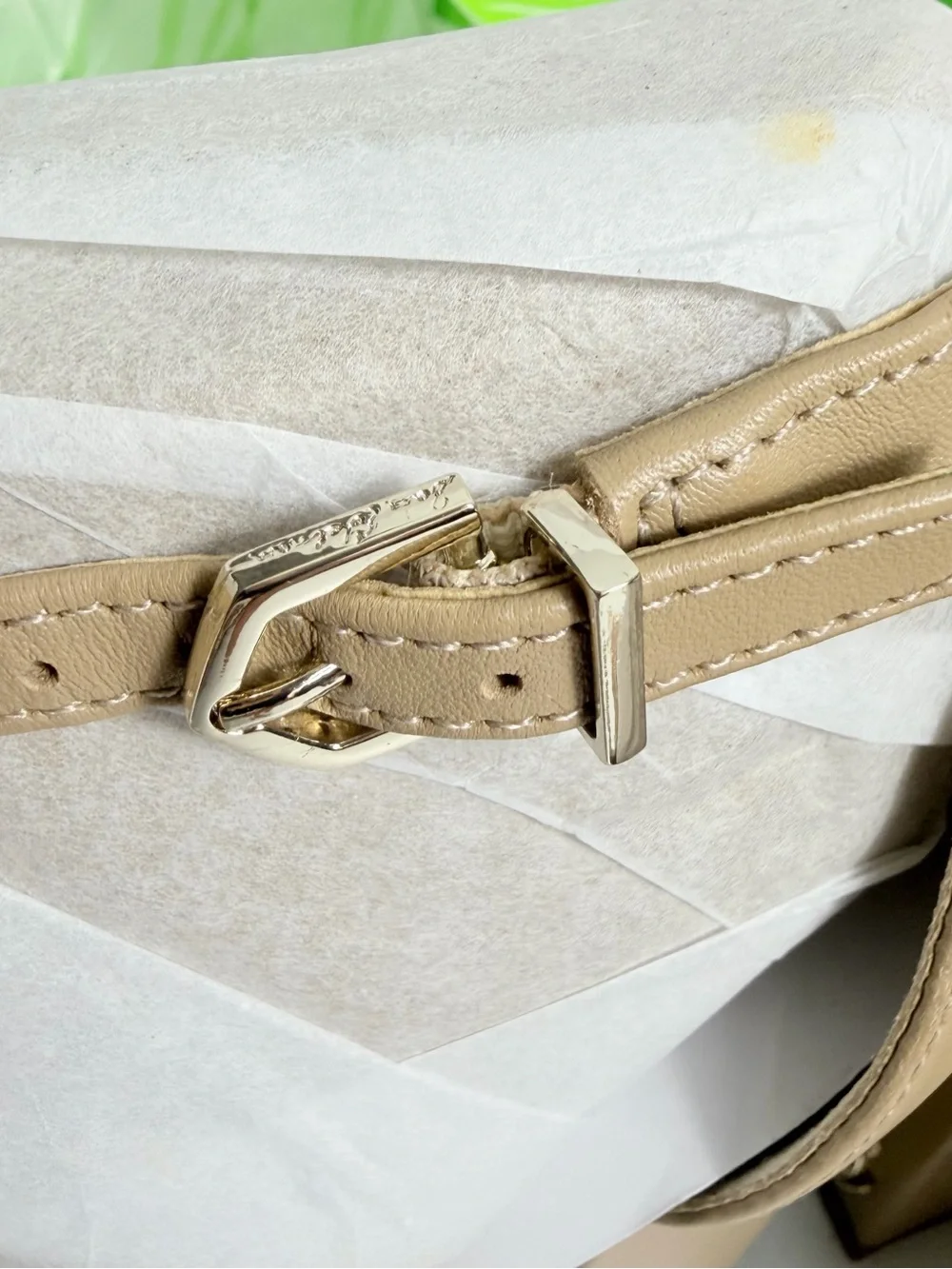 Sam Edelman Daniella Block Heel Sandal 8M Soft Beige Nude Leather Matte